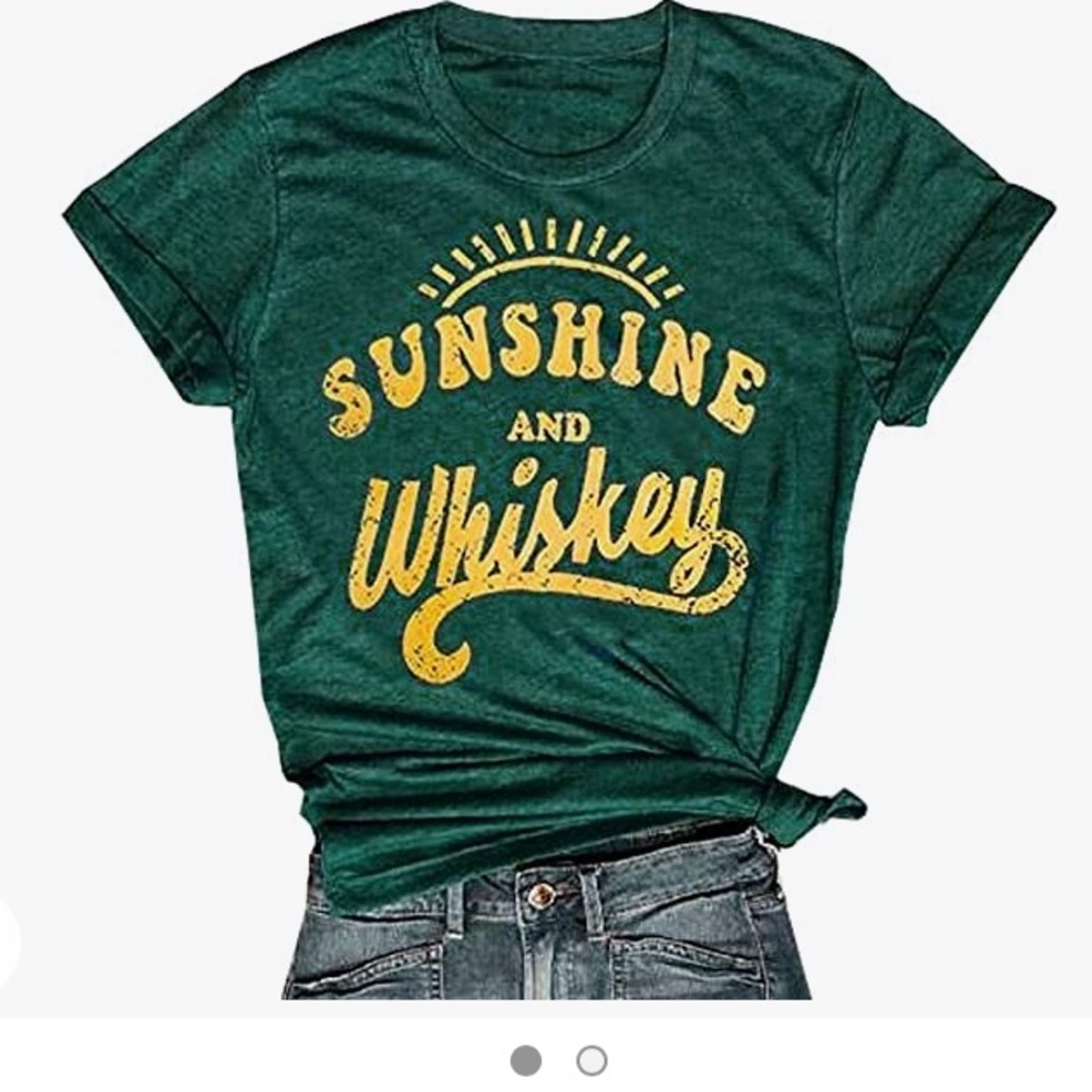 green graphic tee